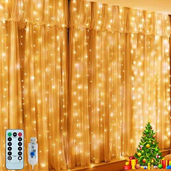 Curtain Light For Bedroom 300 LED 6 Hooks 8 Models With Remote Planner 5D