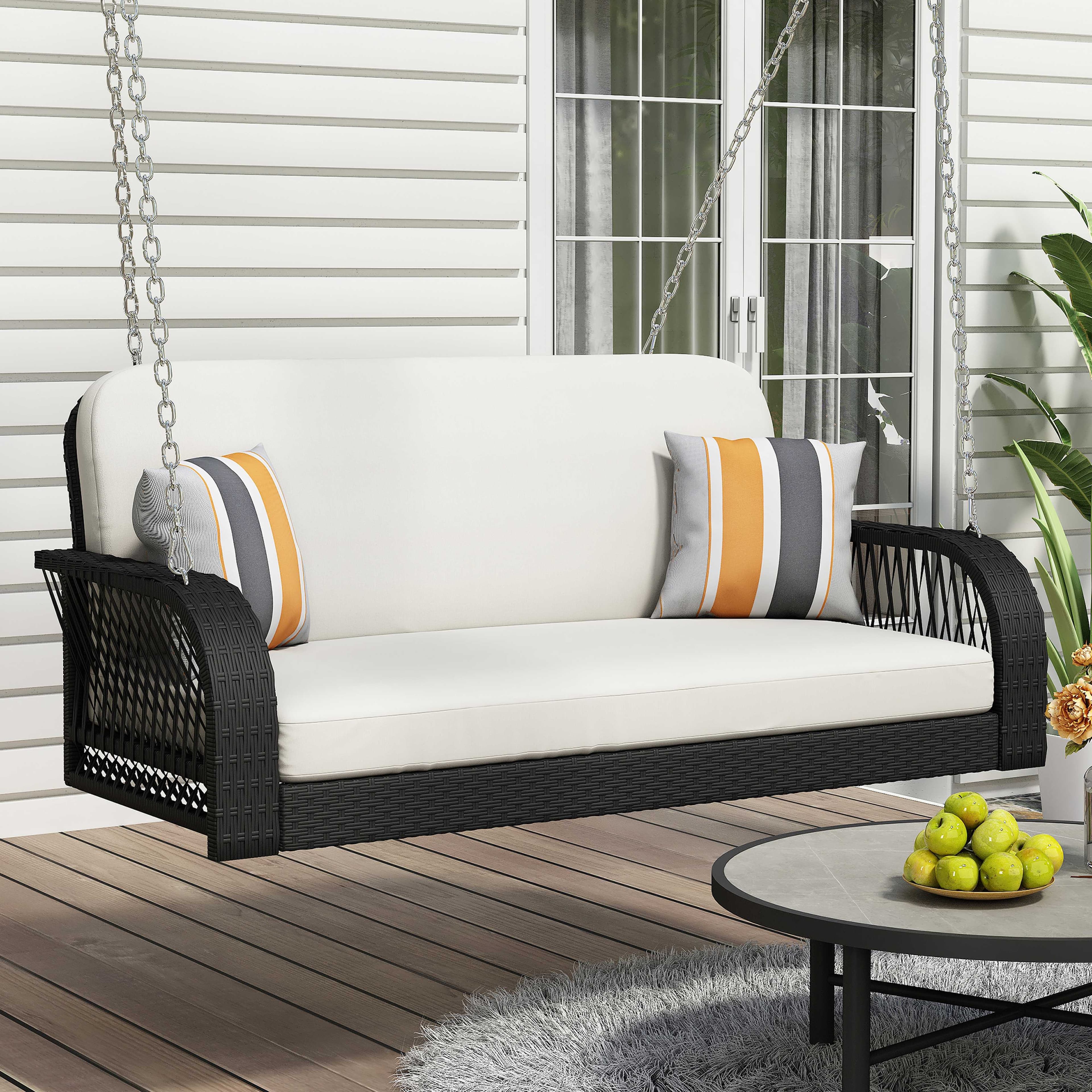 Wicker porch bench online