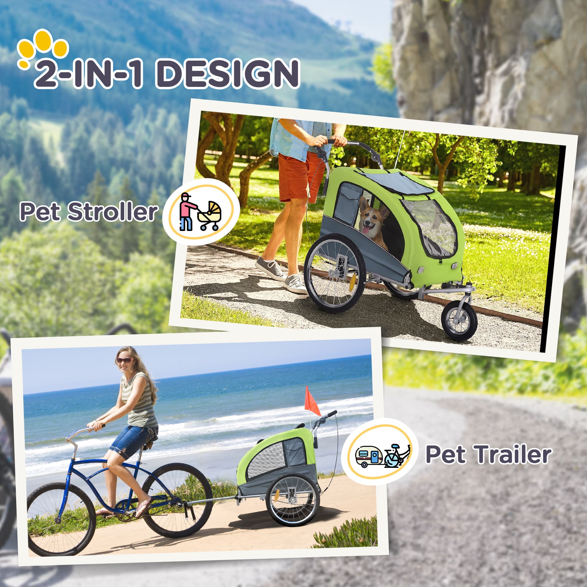 Aosom pet stroller and bike trailer 2025