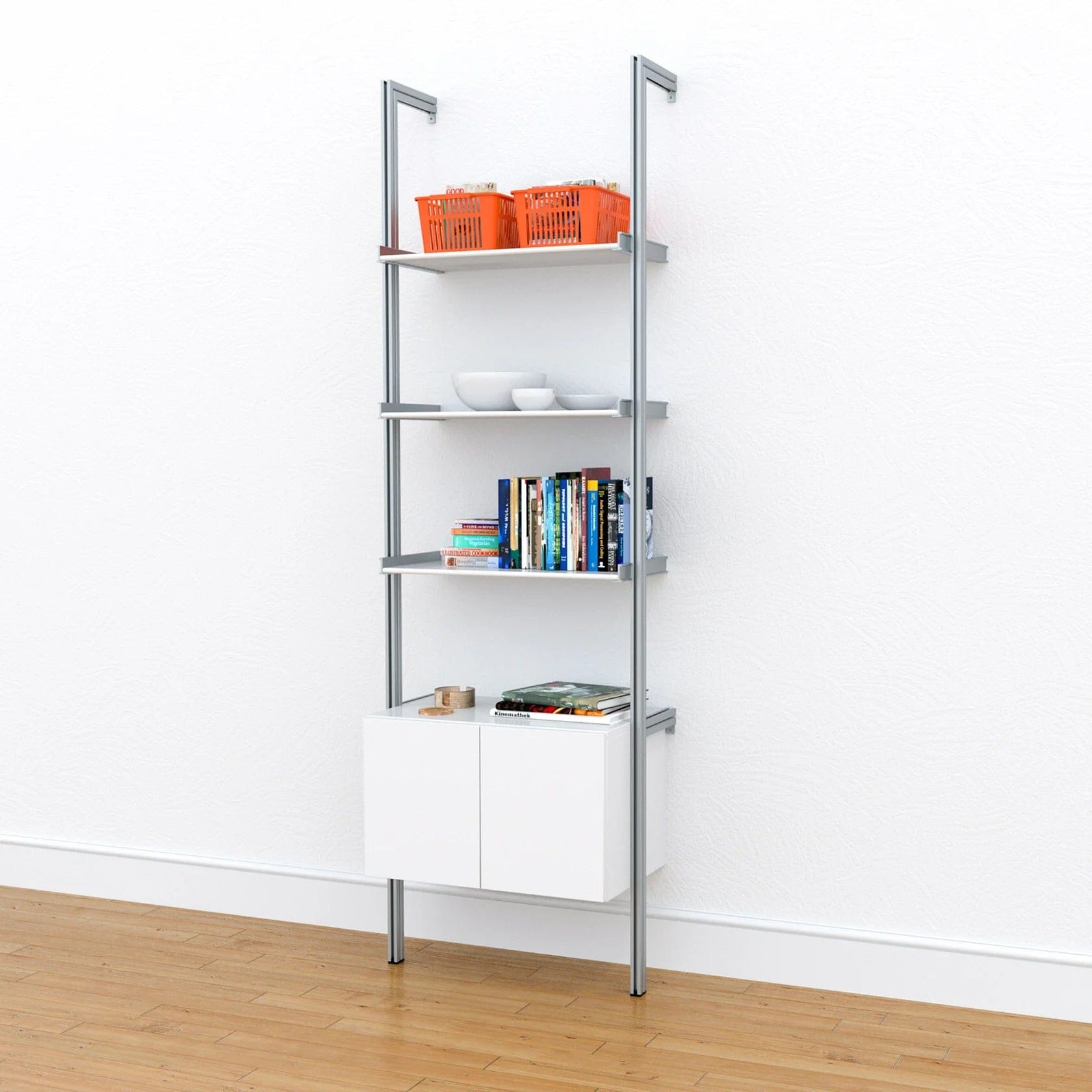 Modular Shelving Units - Aluminum Shelves + Wood Cabinets — Planner 5D