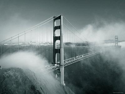 Golden Gate Bridge with Mist and Fog, San Francisco, California, USA ...